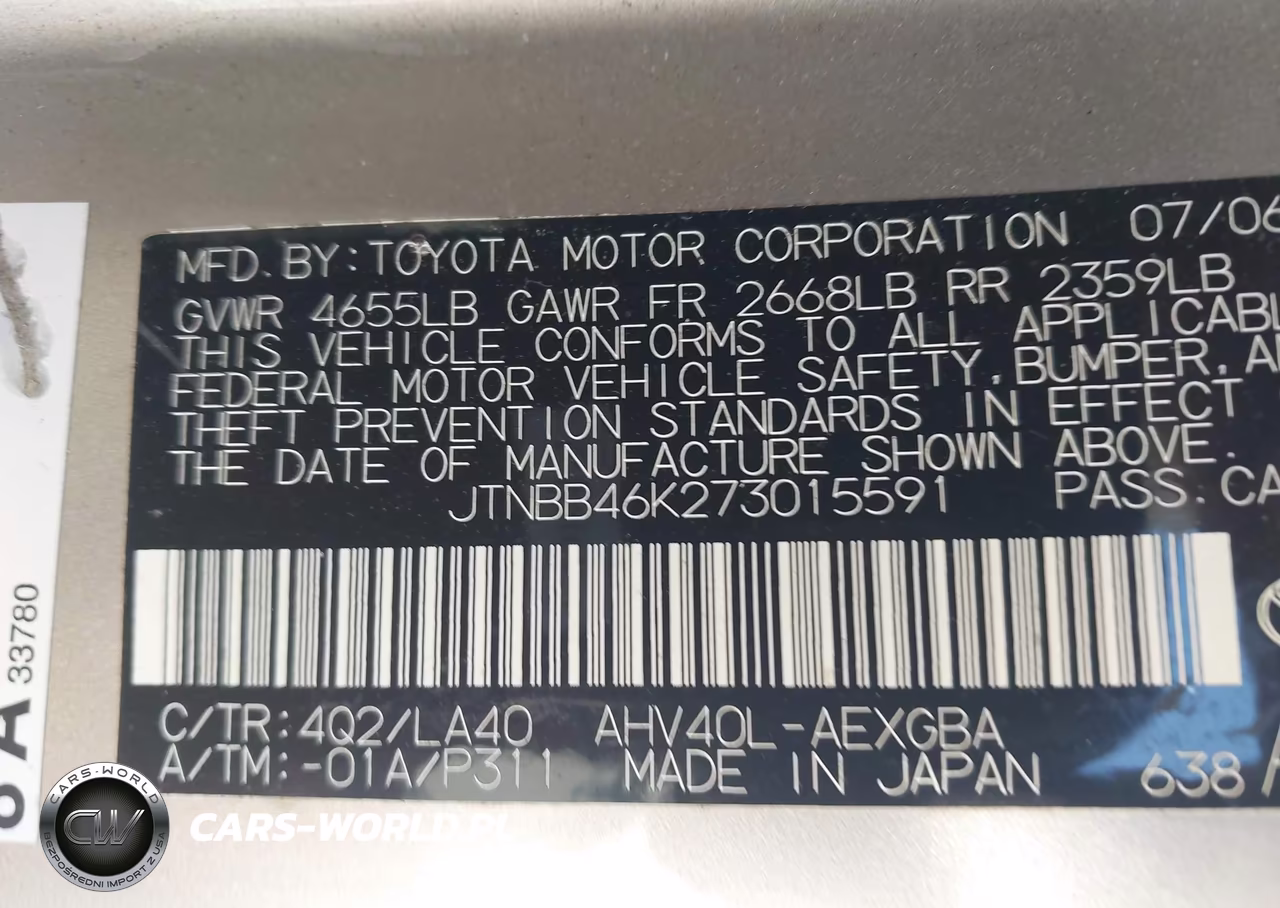 2007 Toyota Camry Hybrid VIN:JTNBB46K273015591 - 9