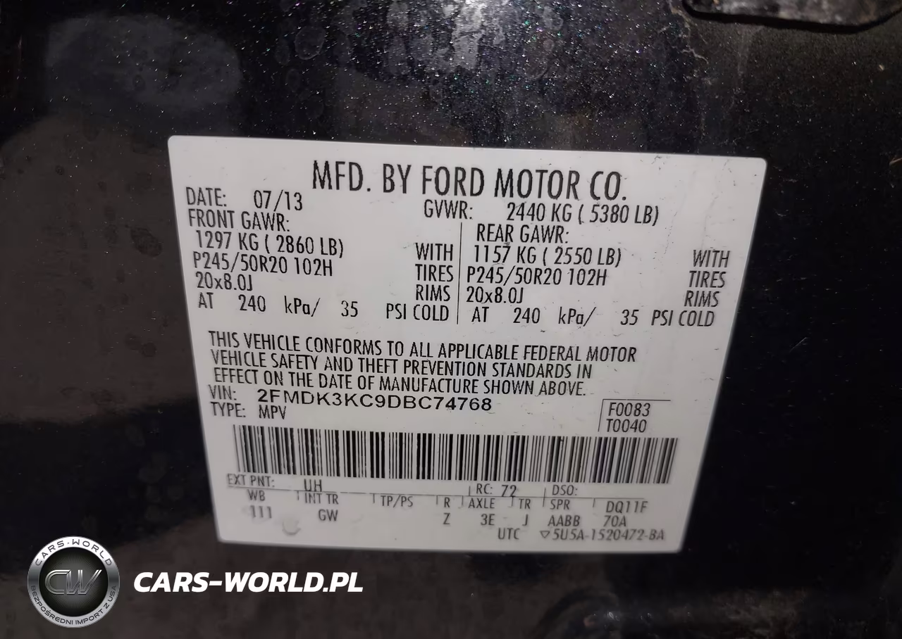 2013 Ford Edge Limited VIN:2FMDK3KC9DBC74768 - 9