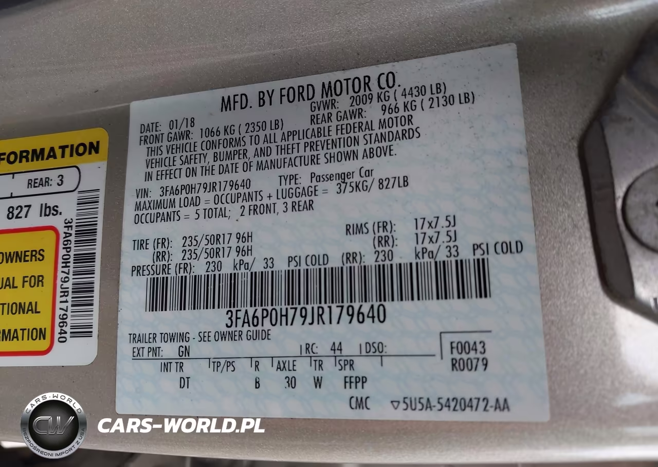 2018 Ford Fusion Se VIN:3FA6P0H79JR179640 - 9