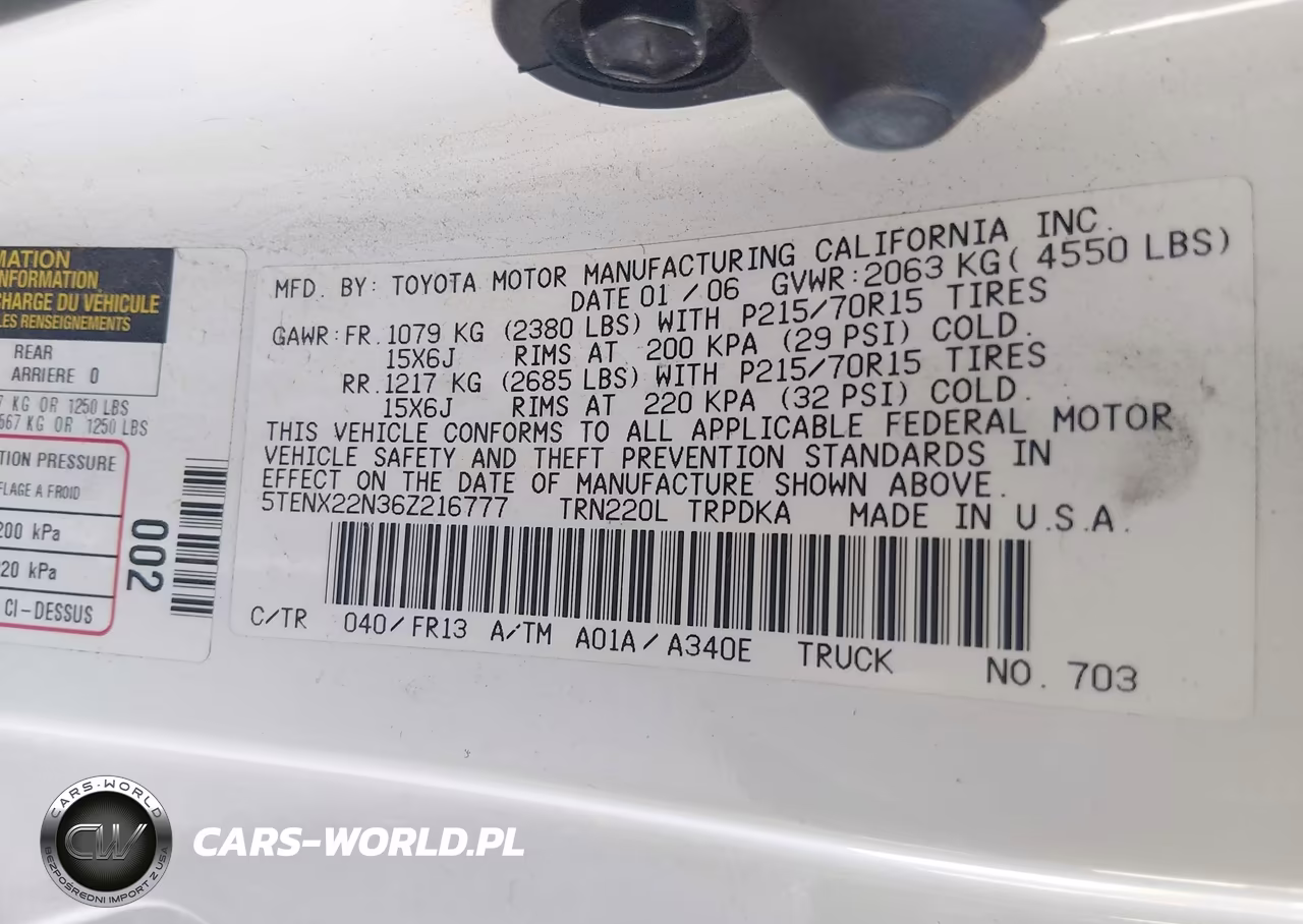 2006 Toyota Tacoma VIN:5TENX22N36Z216777 - 9