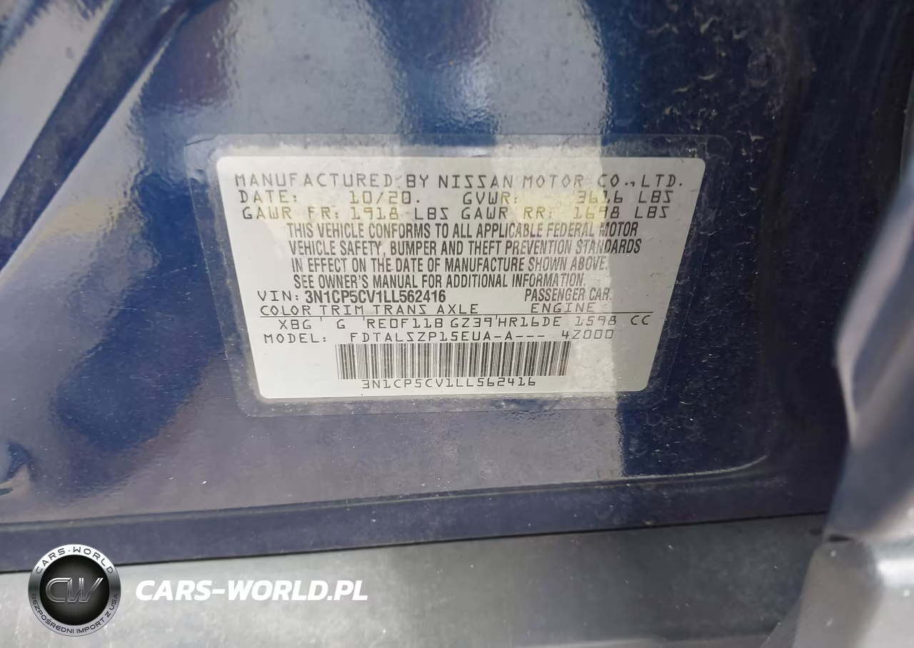 2020 Nissan Kicks Sv Xtronic Cvt VIN:3N1CP5CV1LL562416 - 9