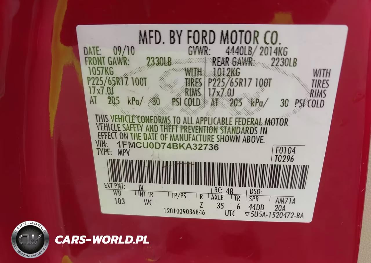 2011 Ford Escape Xlt VIN:1FMCU0D74BKA32736 - 9