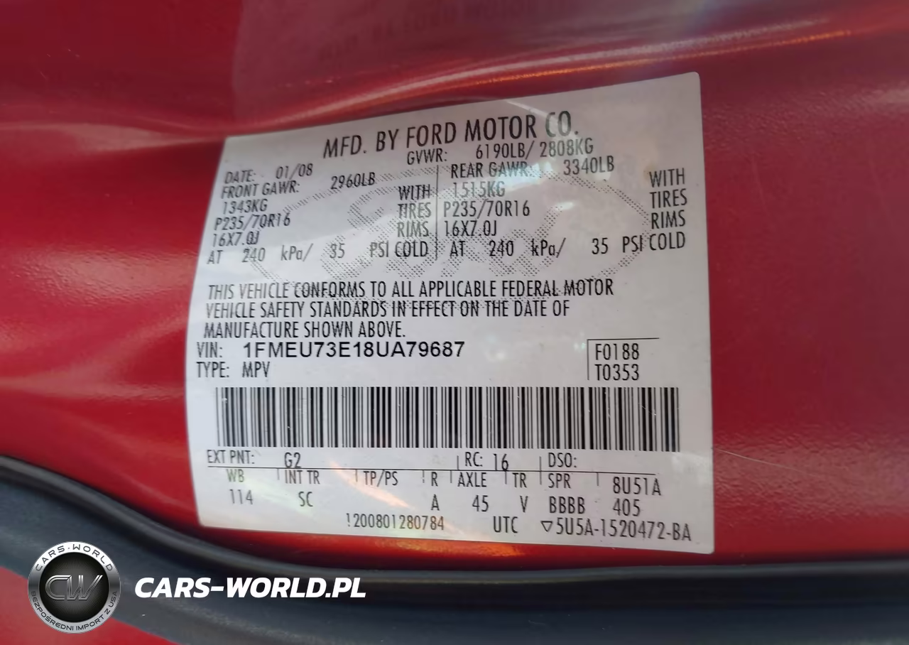 2008 Ford Explorer Xlt VIN:1FMEU73E18UA79687 - 9