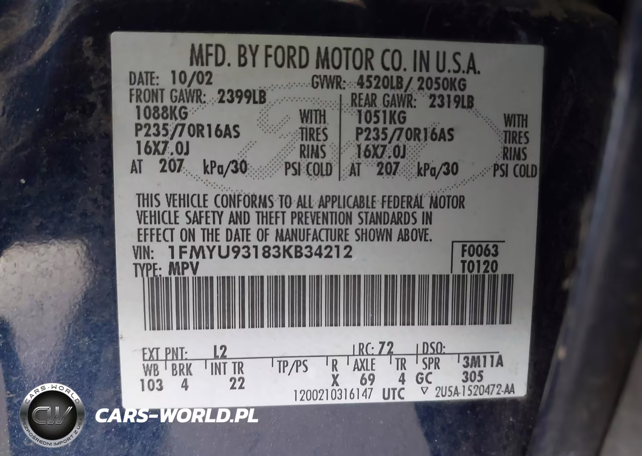 2003 Ford Escape Xlt VIN:1FMYU93183KB34212 - 9