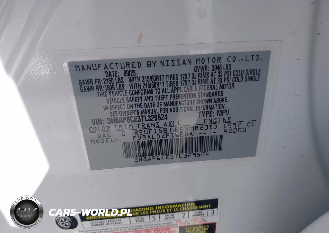2026 Nissan Kicks Sv VIN:3N8AP6CE3TL329524 - 9
