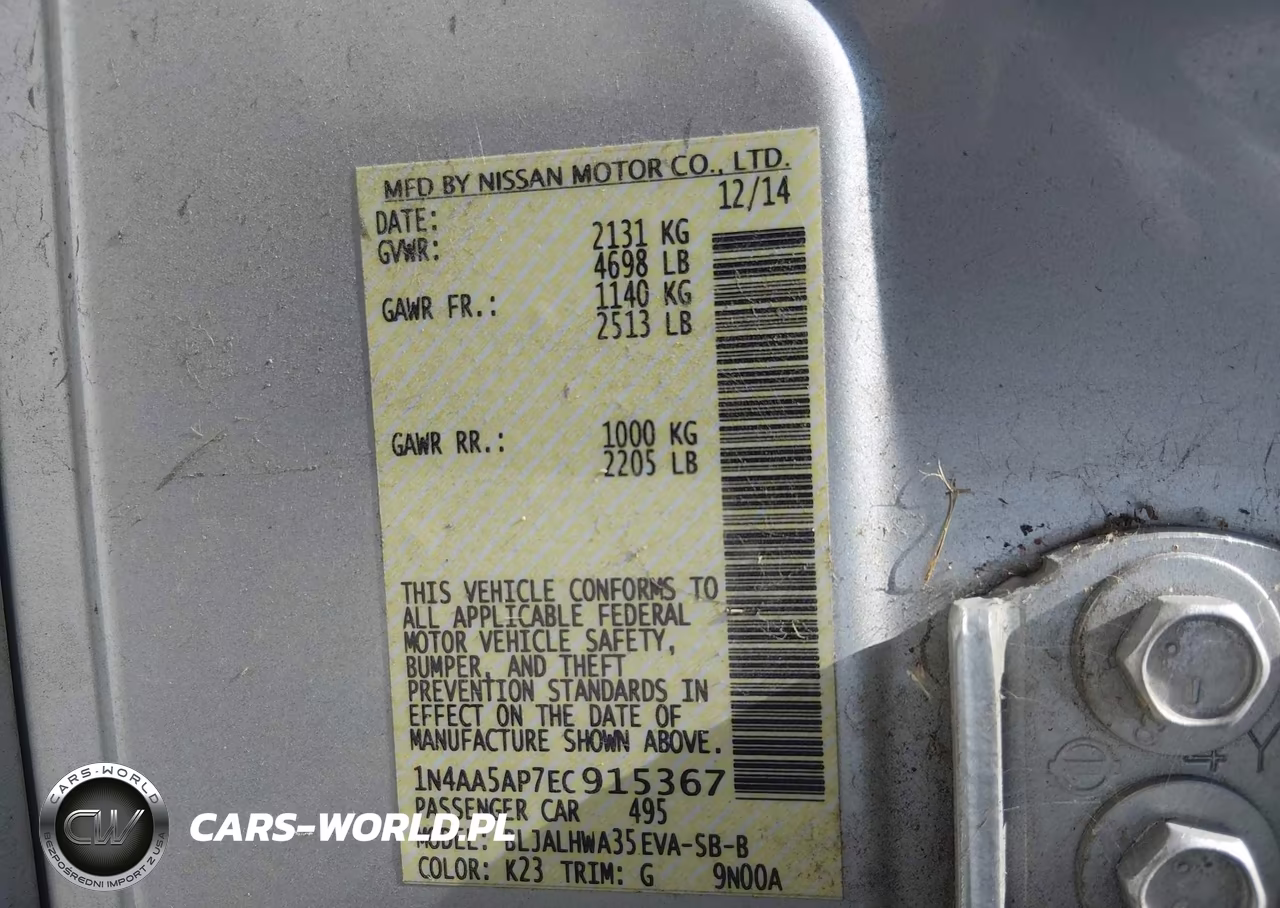 2014 Nissan Maxima 3.5 Sv VIN:1N4AA5AP7EC915367 - 9