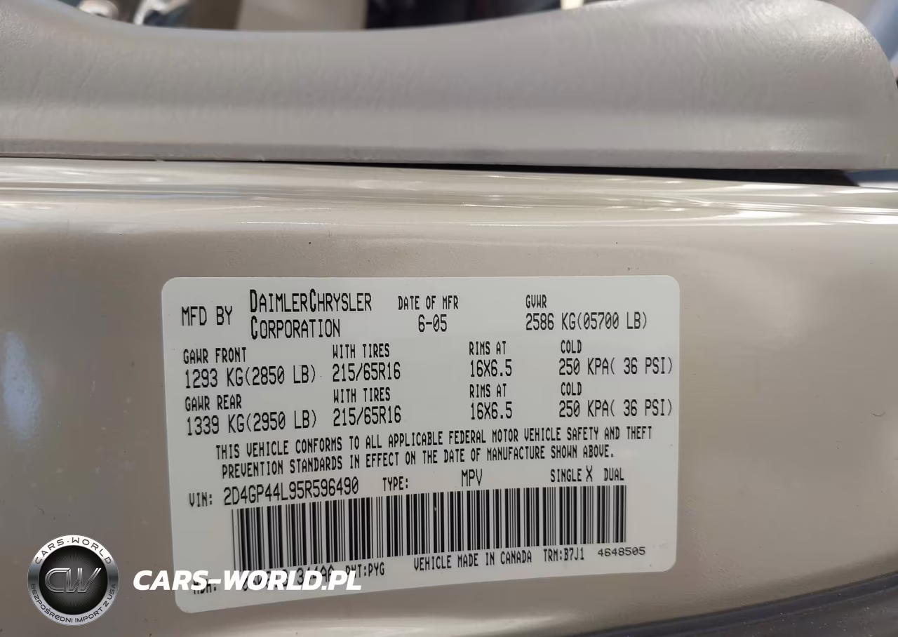 2005 Dodge Grand Caravan Sxt VIN:2D4GP44L95R596490 - 9