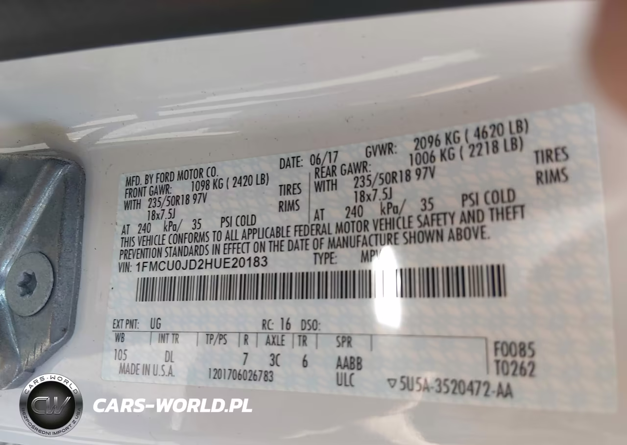 2017 Ford Escape Titanium VIN:1FMCU0JD2HUE20183 - 9