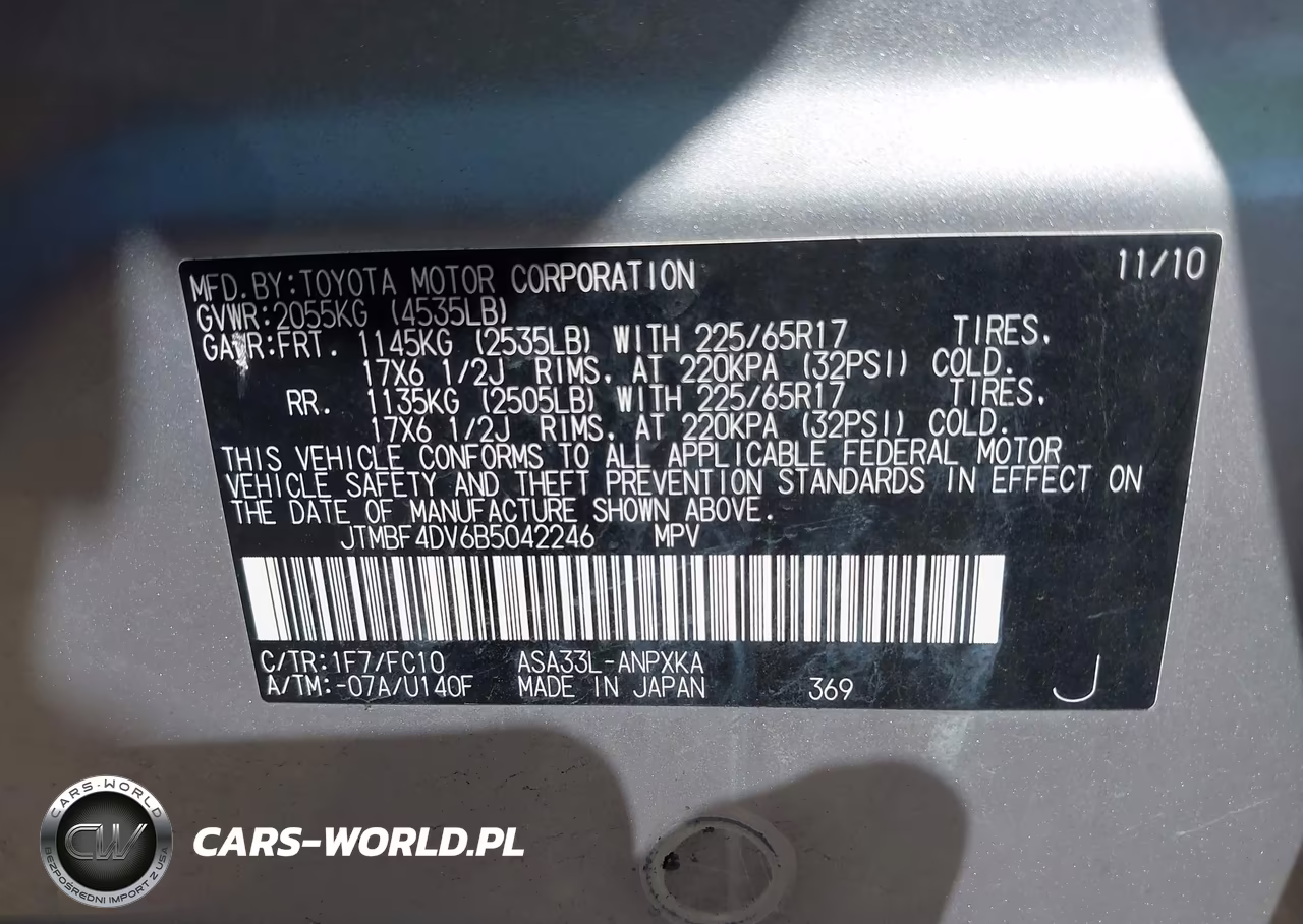 2011 Toyota Rav4 VIN:JTMBF4DV6B5042246 - 9