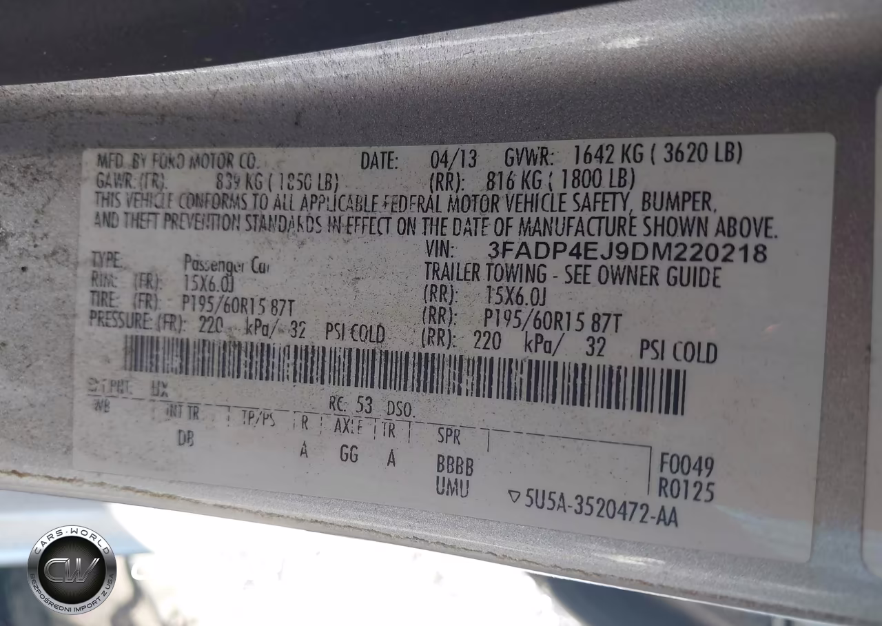 2013 Ford Fiesta Se VIN:3FADP4EJ9DM220218 - 9