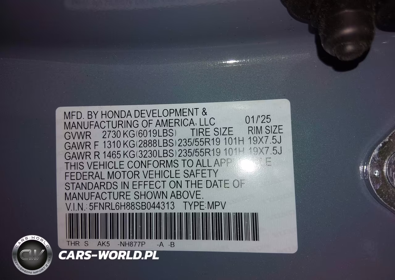 2025 Honda Odyssey Touring VIN:5FNRL6H88SB044313 - 9