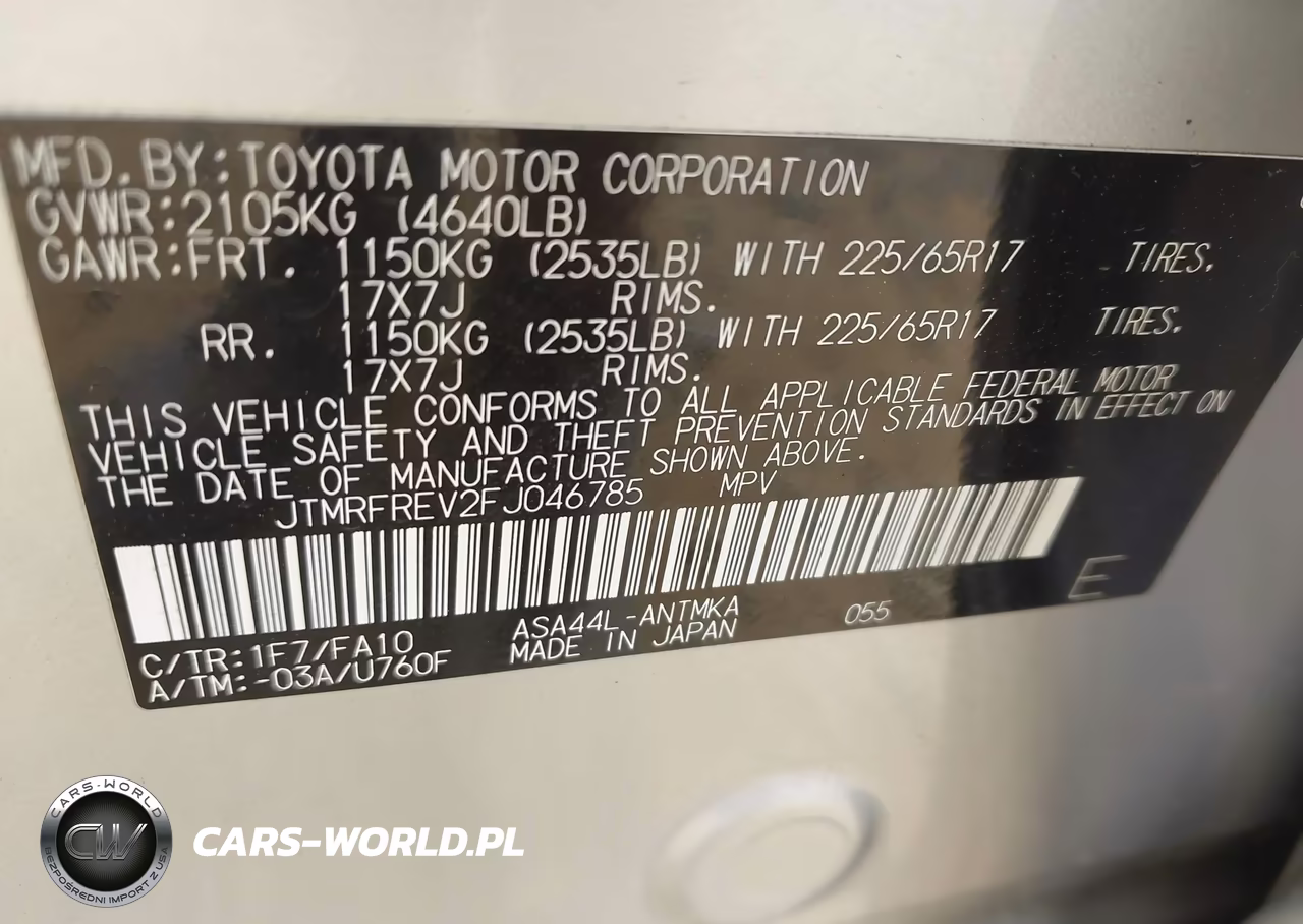 2015 Toyota Rav4 Xle VIN:JTMRFREV2FJ046785 - 9