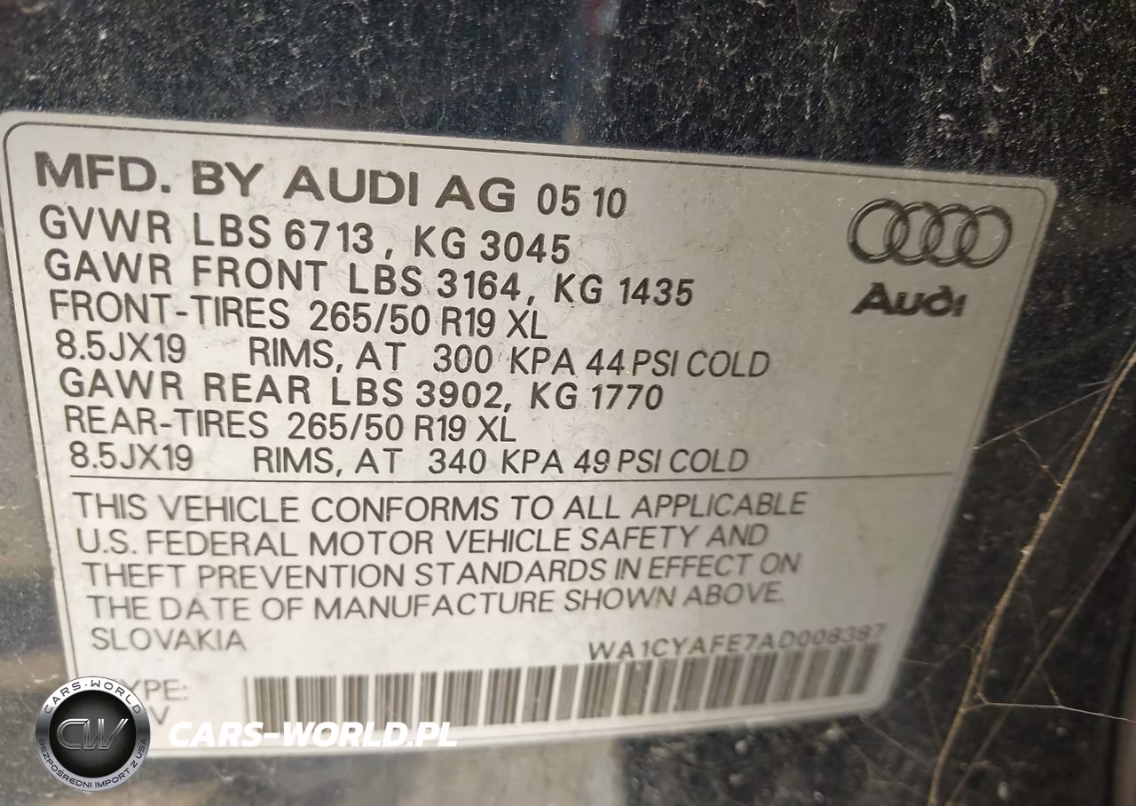 2010 Audi Q7 3.6 Premium VIN:WA1CYAFE7AD008387 - 9