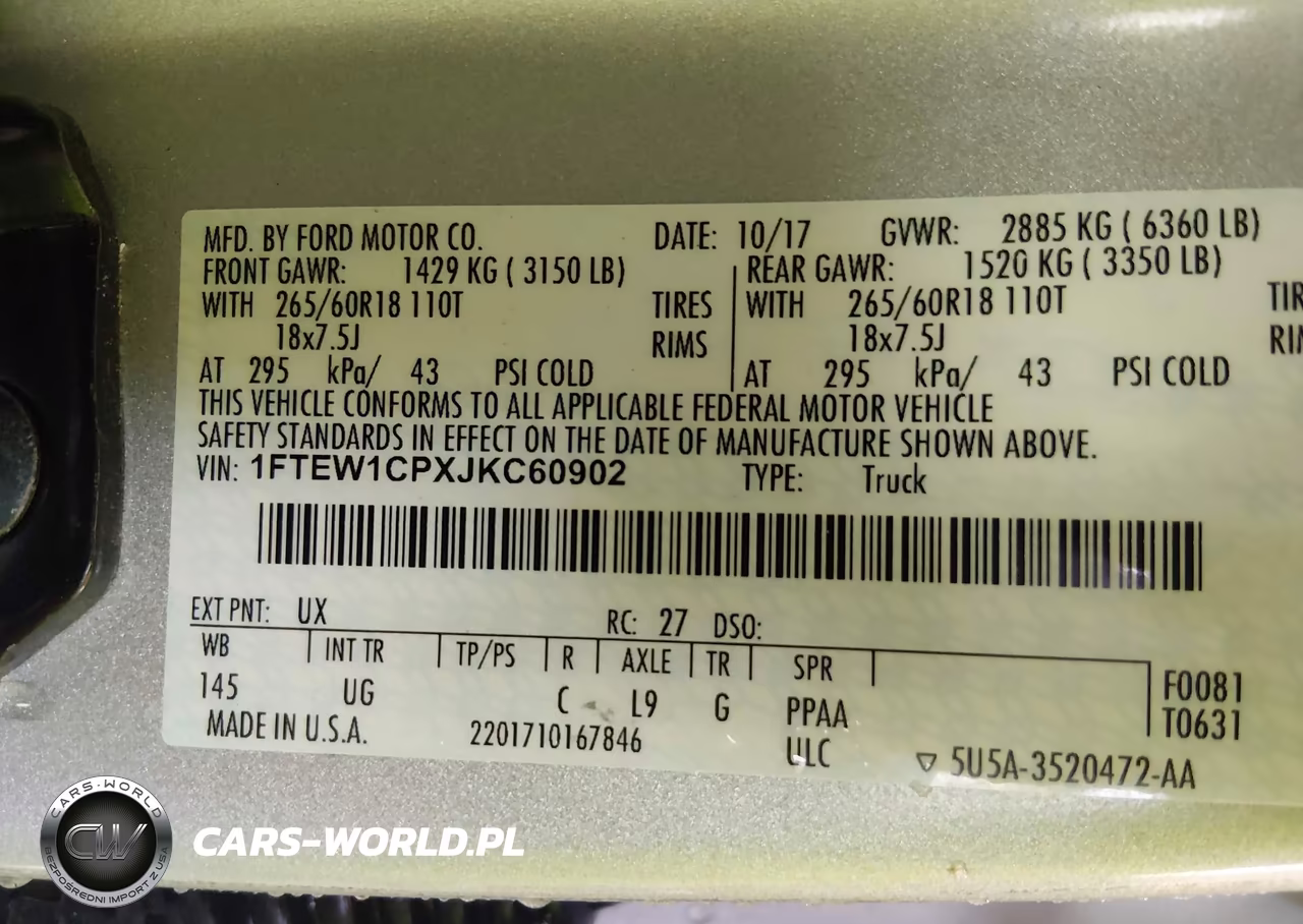 2018 Ford F-150 Xlt VIN:1FTEW1CPXJKC60902 - 9