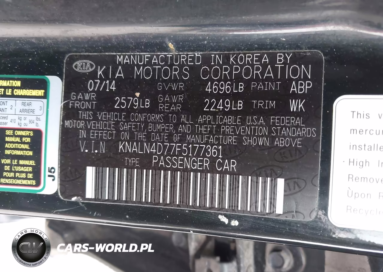 2015 Kia Cadenza Premium VIN:KNALN4D77F5177361 - 9