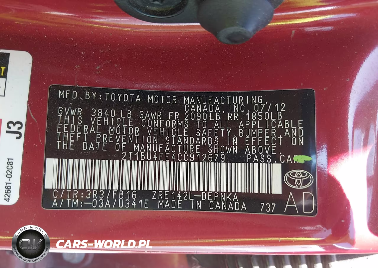 2012 Toyota Corolla Le VIN:2T1BU4EE4CC912679 - 9