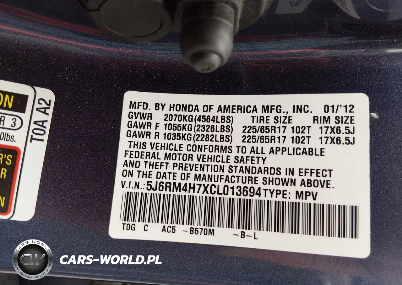 2012 Honda Cr-V Ex-L VIN:5J6RM4H7XCL013694 - 9