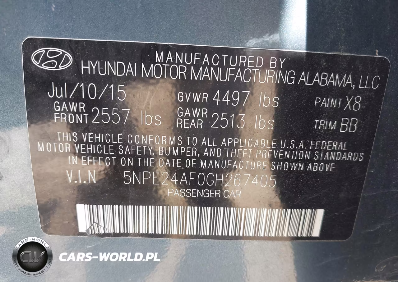 2016 Hyundai Sonata Se VIN:5NPE24AF0GH267405 - 9