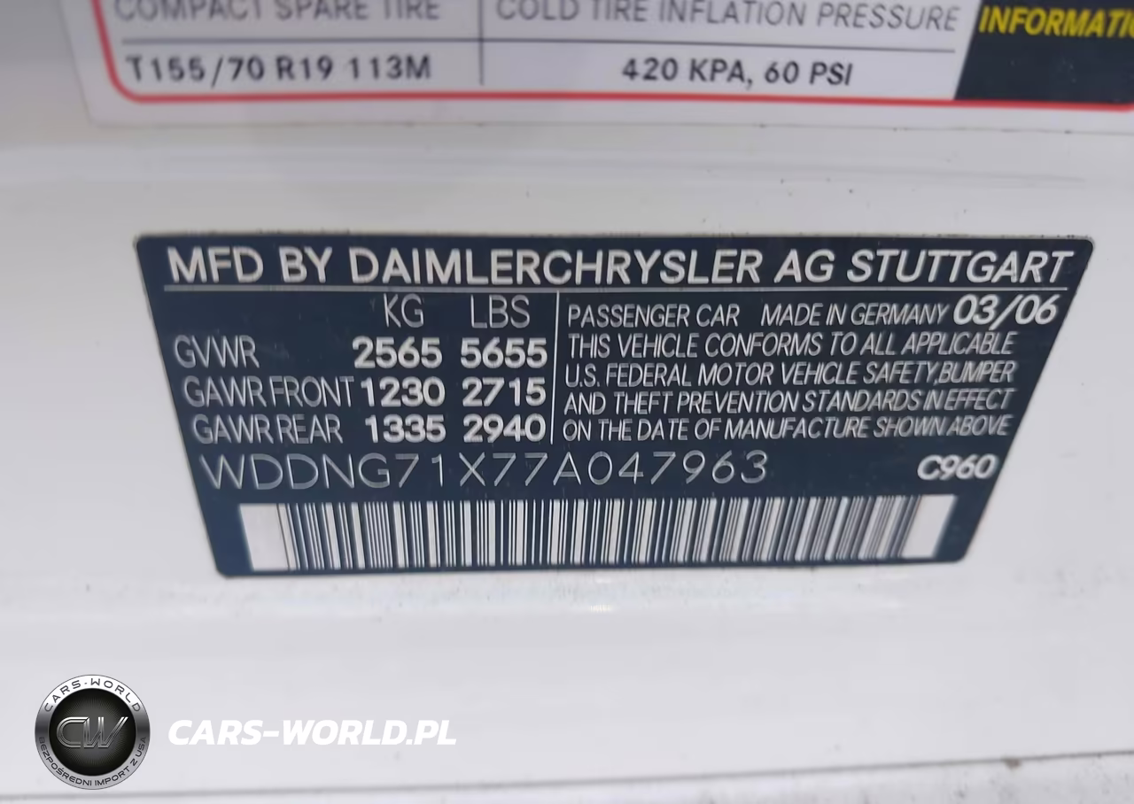 2007 Mercedes-Benz S 550 VIN:WDDNG71X77A047963 - 9