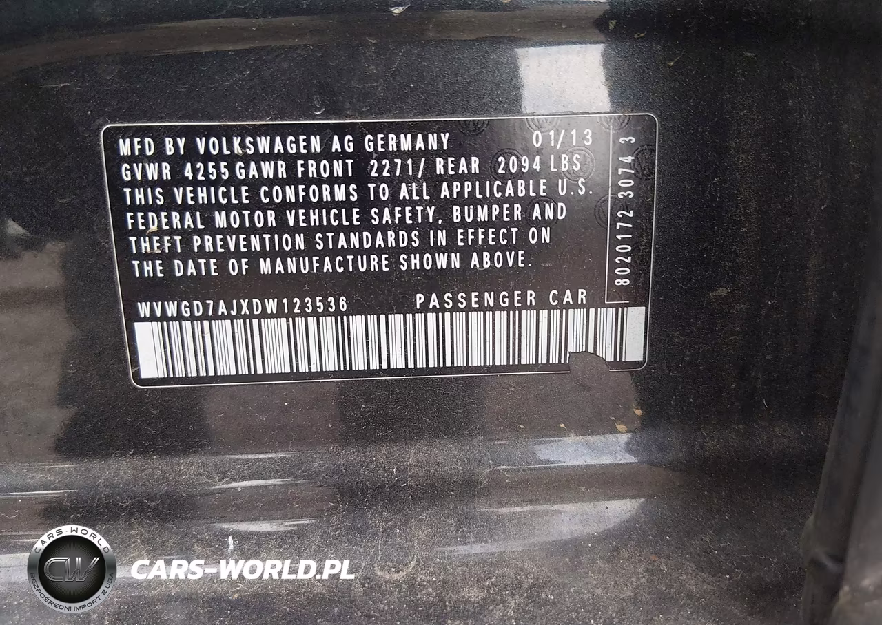 2013 Volkswagen Gti 4-Door VIN:WVWGD7AJXDW123536 - 9