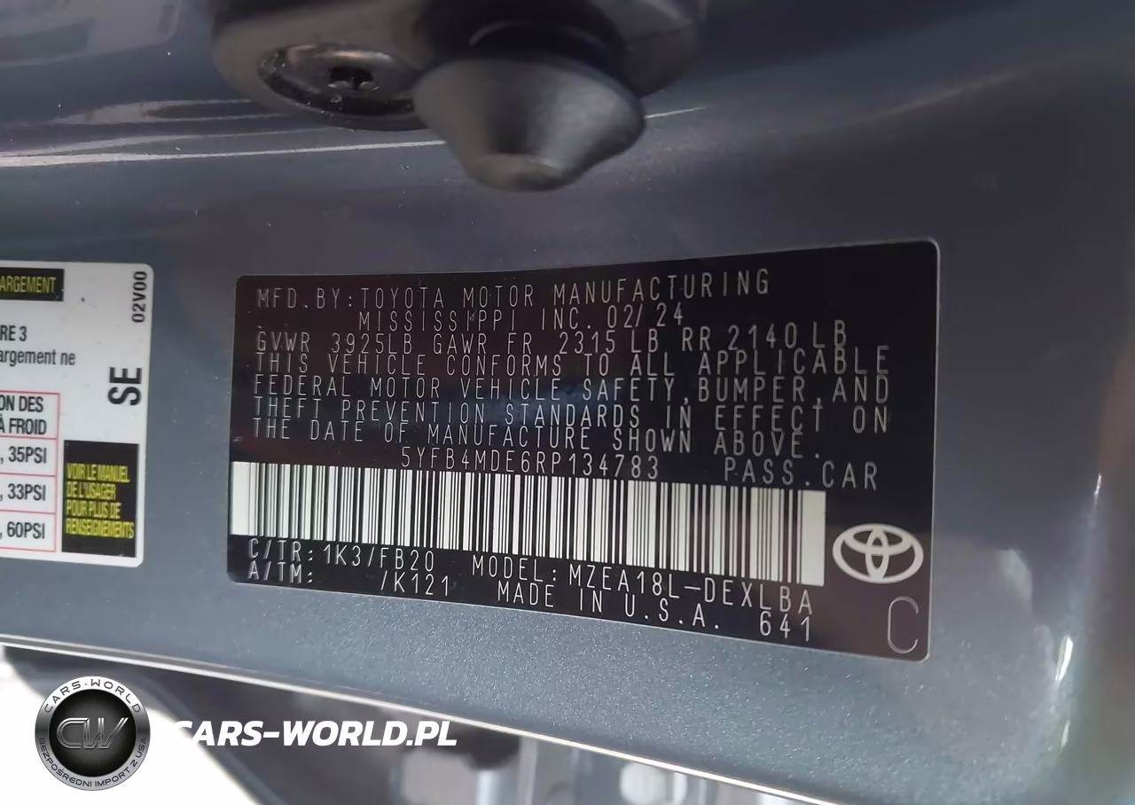 2024 Toyota Corolla Le VIN:5YFB4MDE6RP134783 - 9