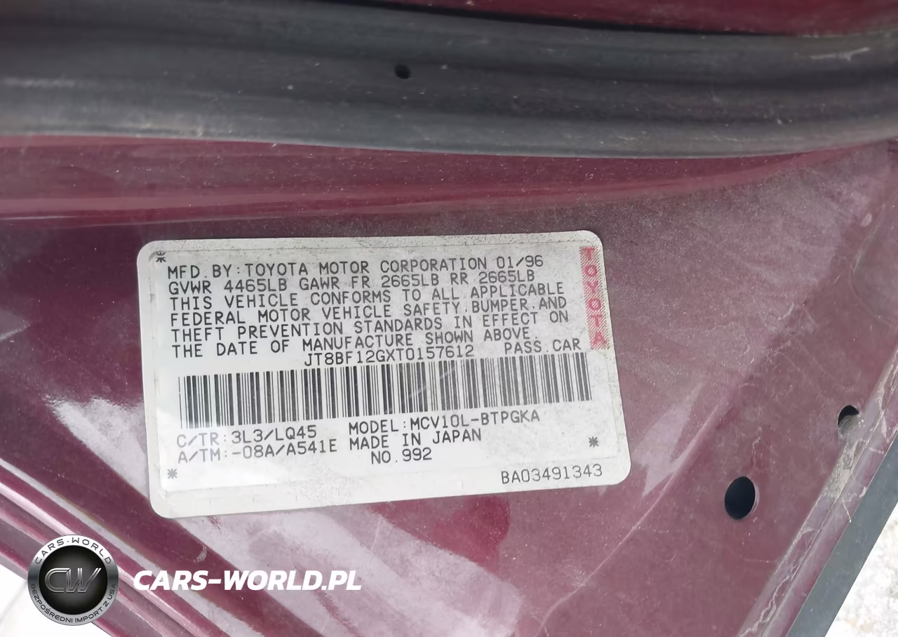 1996 Lexus Es 300 VIN:JT8BF12GXT0157612 - 9
