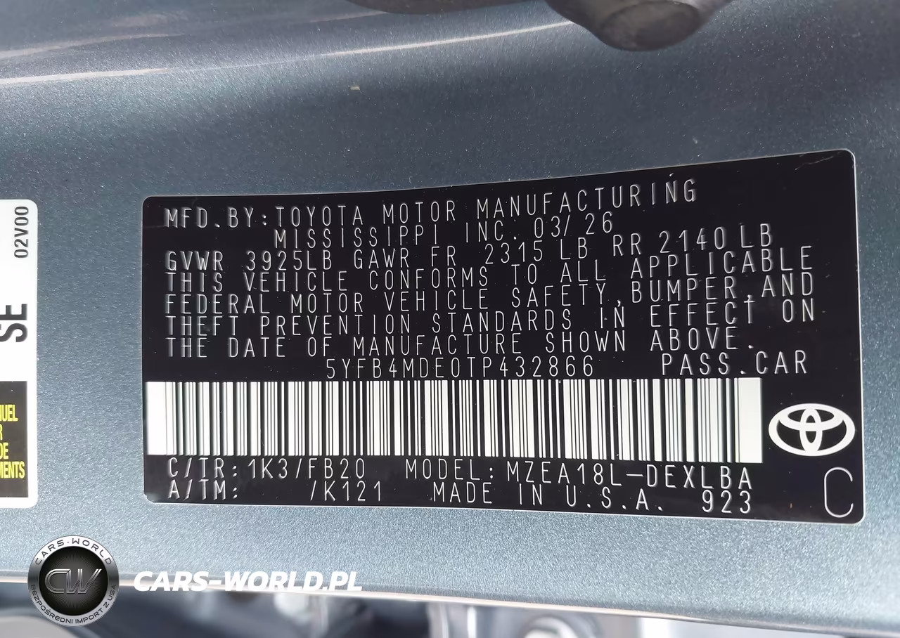 2026 Toyota Corolla Le VIN:5YFB4MDE0TP432866 - 9