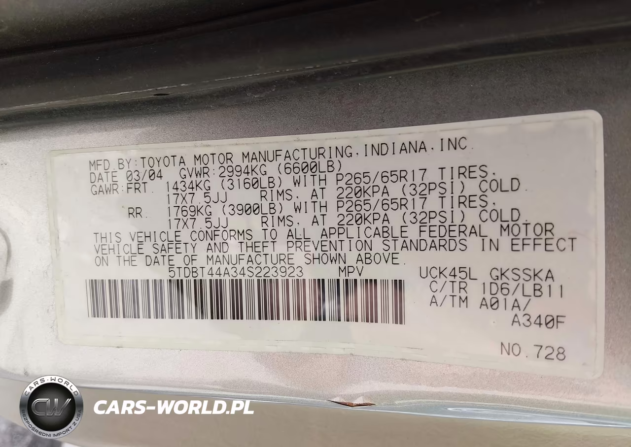 2004 Toyota Sequoia Sr5 V8 VIN:5TDBT44A34S223923 - 9