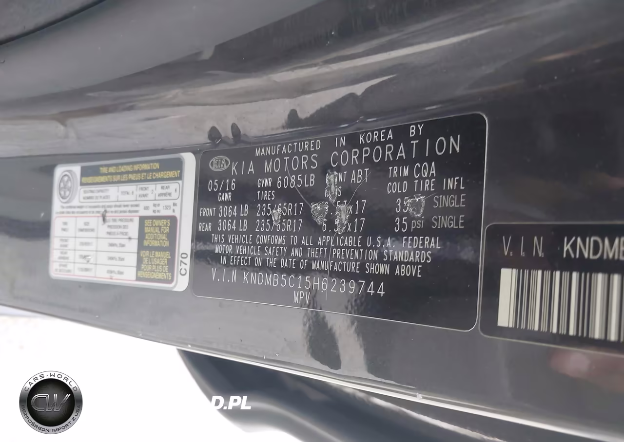 2017 Kia Sedona Lx VIN:KNDMB5C15H6239744 - 9