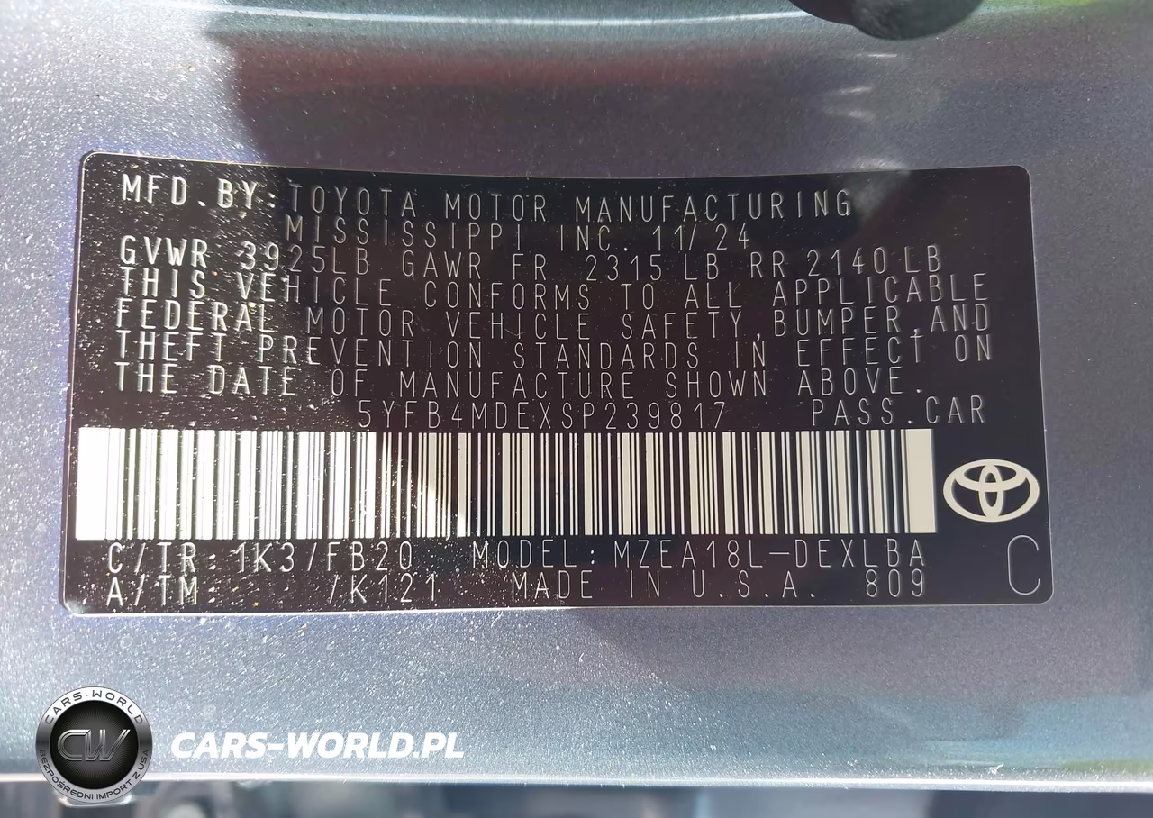 2025 Toyota Corolla Le VIN:5YFB4MDEXSP239817 - 9