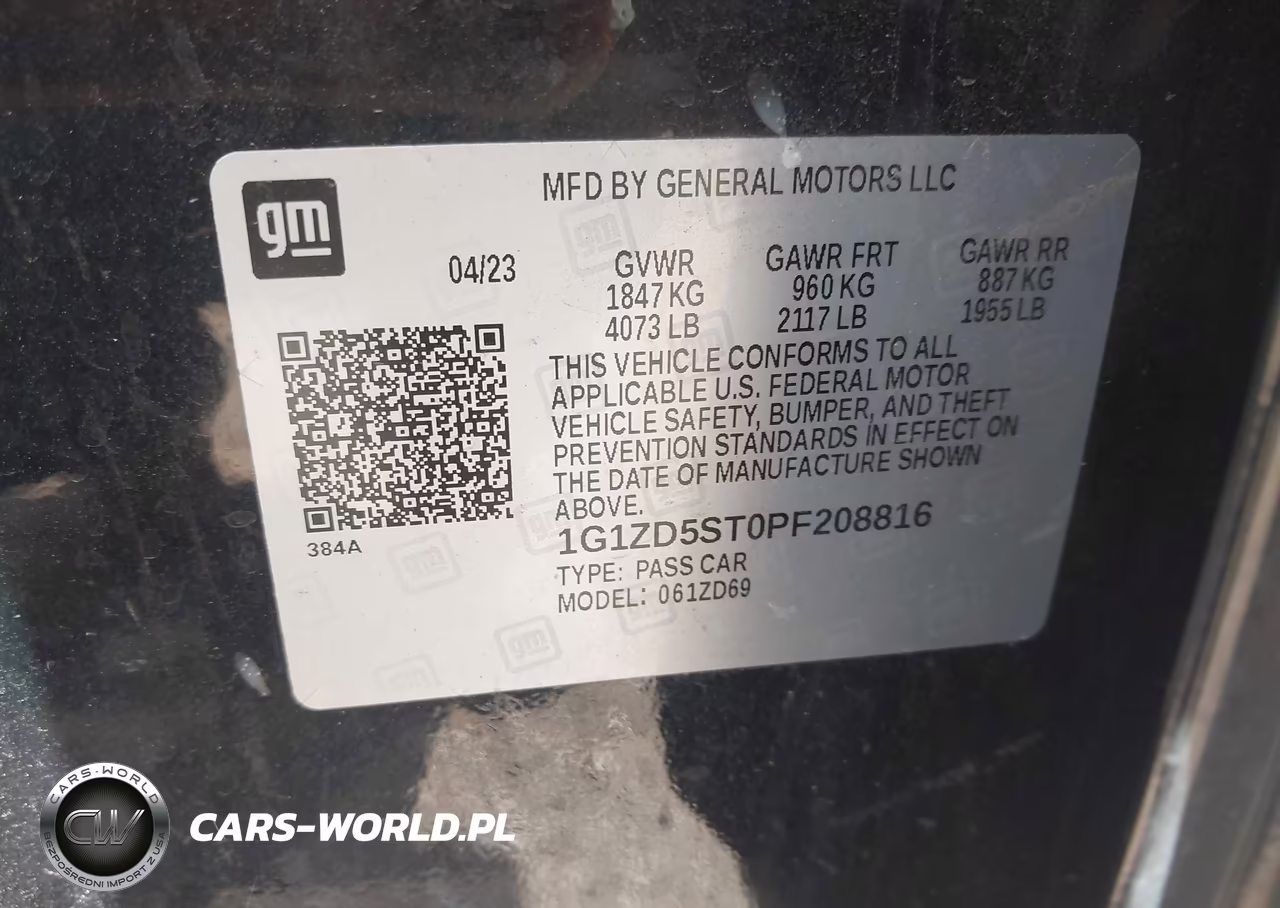 2023 Chevrolet Malibu Fwd 1Lt VIN:1G1ZD5ST0PF208816 - 9