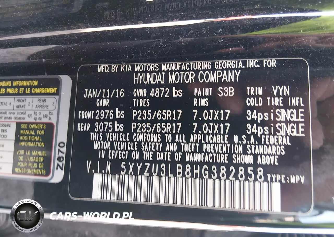 2017 Hyundai Santa Fe Sport 2.4L VIN:5XYZU3LB8HG382858 - 9