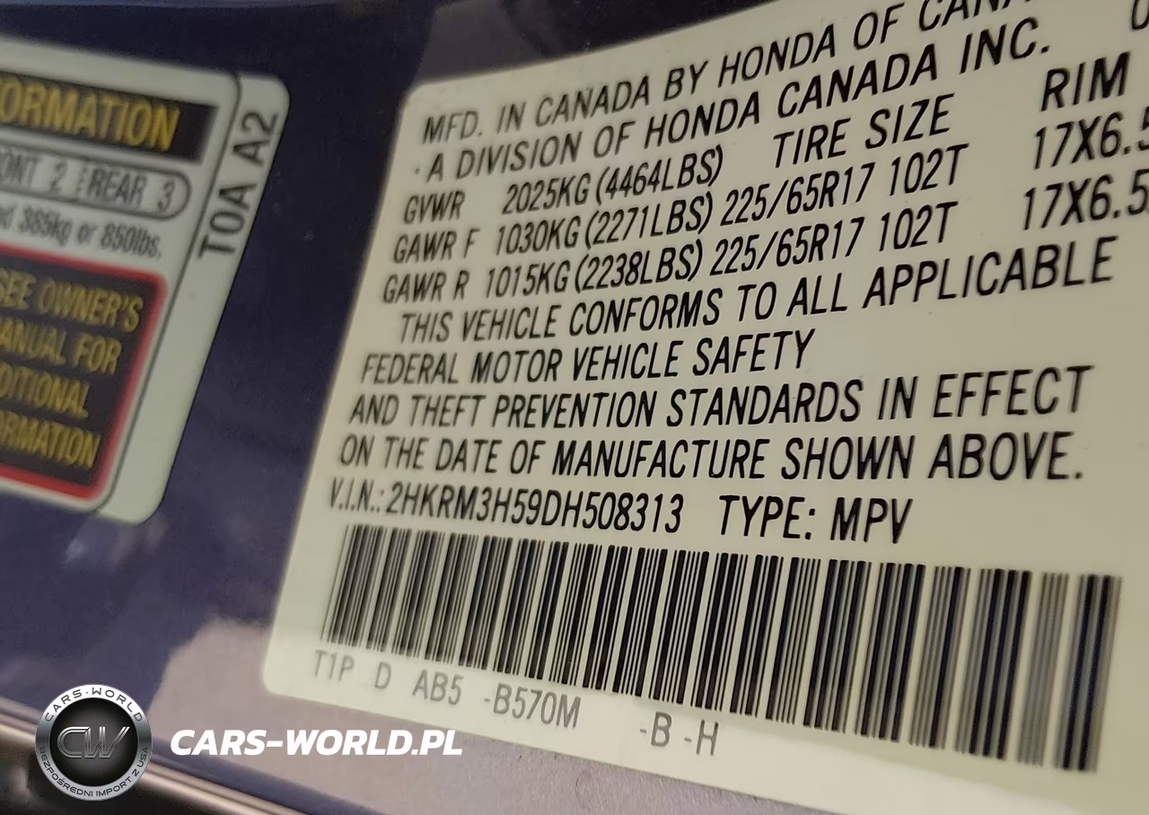 2013 Honda Cr-V Ex VIN:2HKRM3H59DH508313 - 9