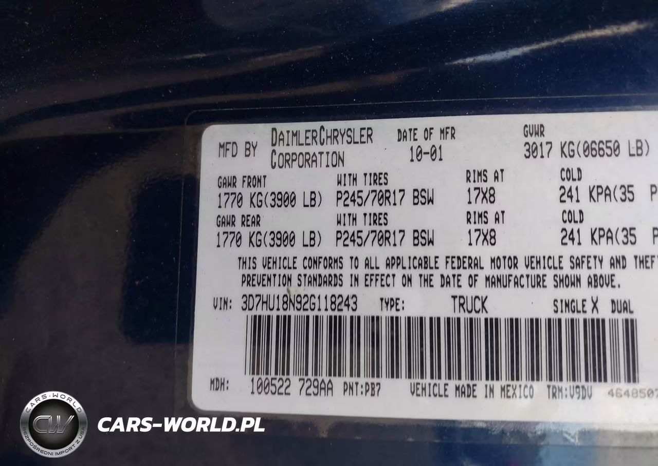 2002 Dodge Ram 1500 St VIN:3D7HU18N92G118243 - 9