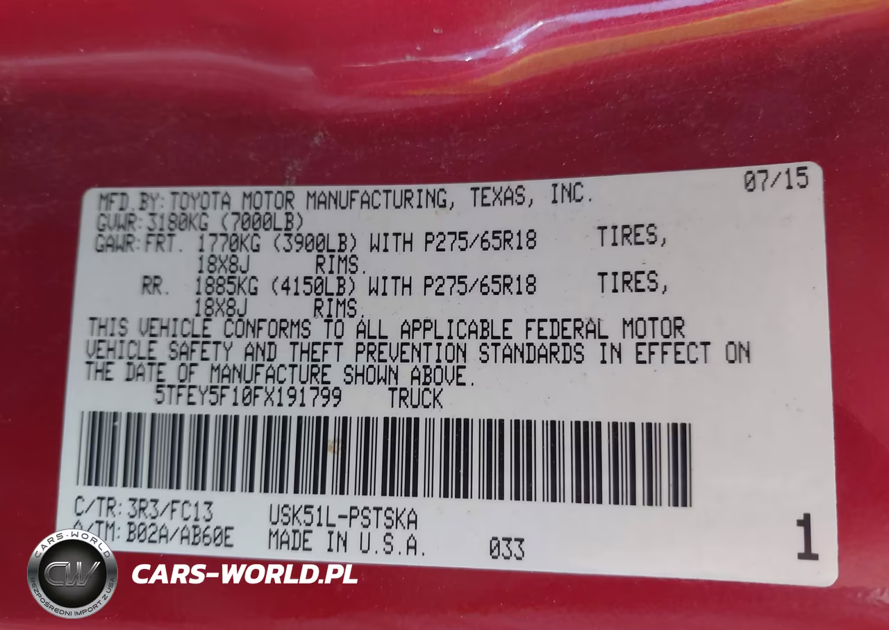 2015 Toyota Tundra Sr5 5.7L V8 VIN:5TFEY5F10FX191799 - 9
