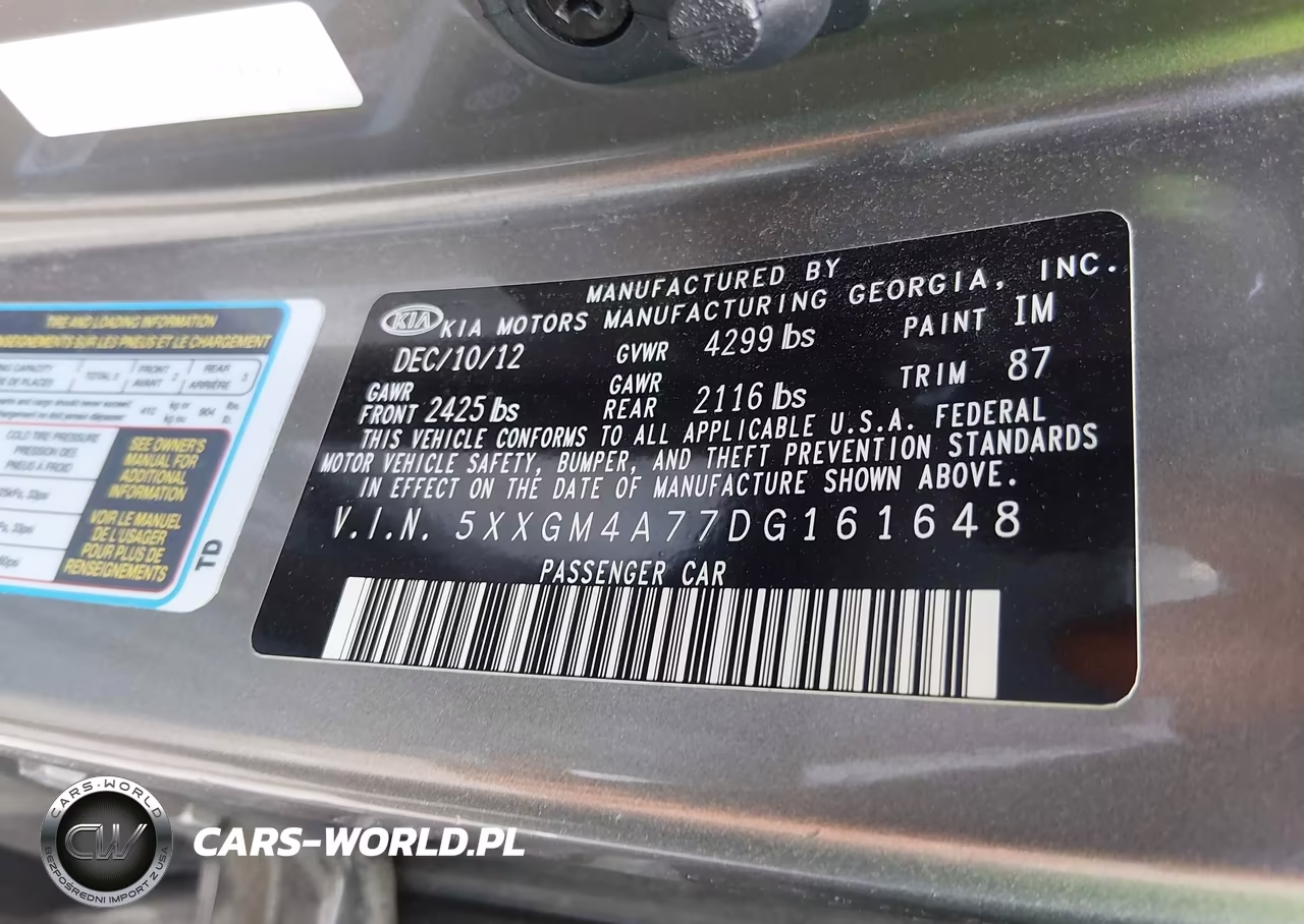 2013 Kia Optima Lx VIN:5XXGM4A77DG161648 - 9
