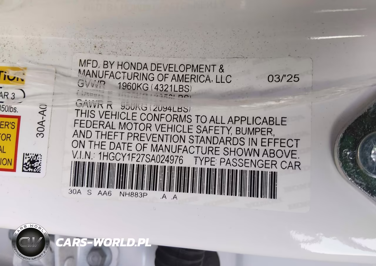 2025 Honda Accord Lx VIN:1HGCY1F27SA024976 - 9