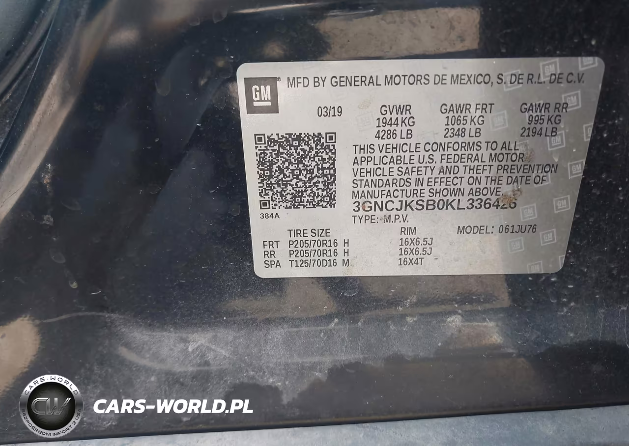 2019 Chevrolet Trax Ls VIN:3GNCJKSB0KL336426 - 7