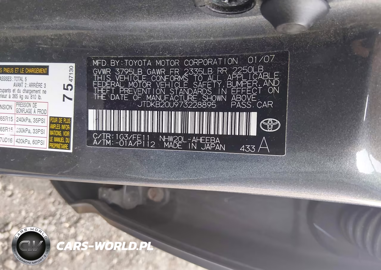 2007 Toyota Prius VIN:JTDKB20U973228895 - 9