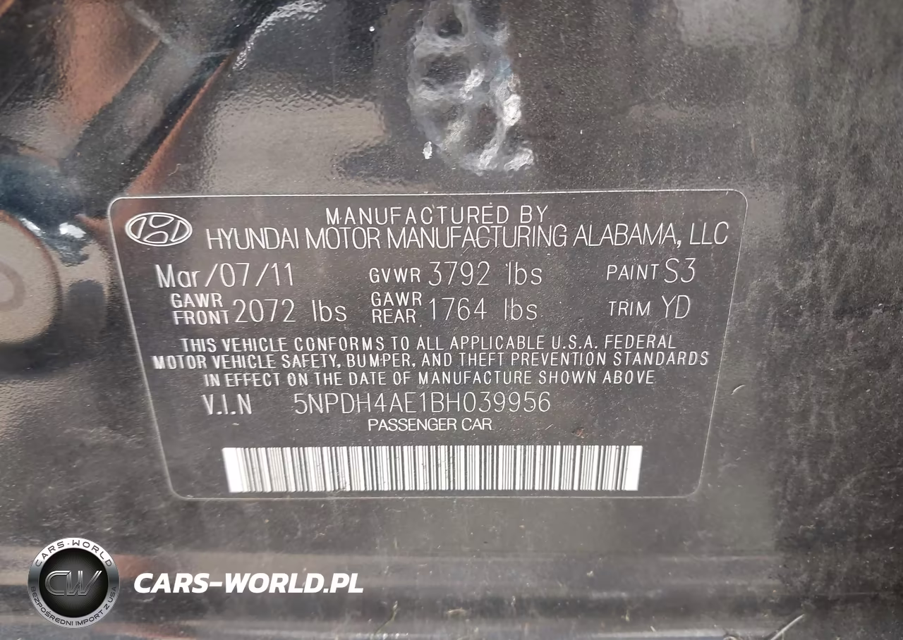 2011 Hyundai Elantra Limited VIN:5NPDH4AE1BH039956 - 9