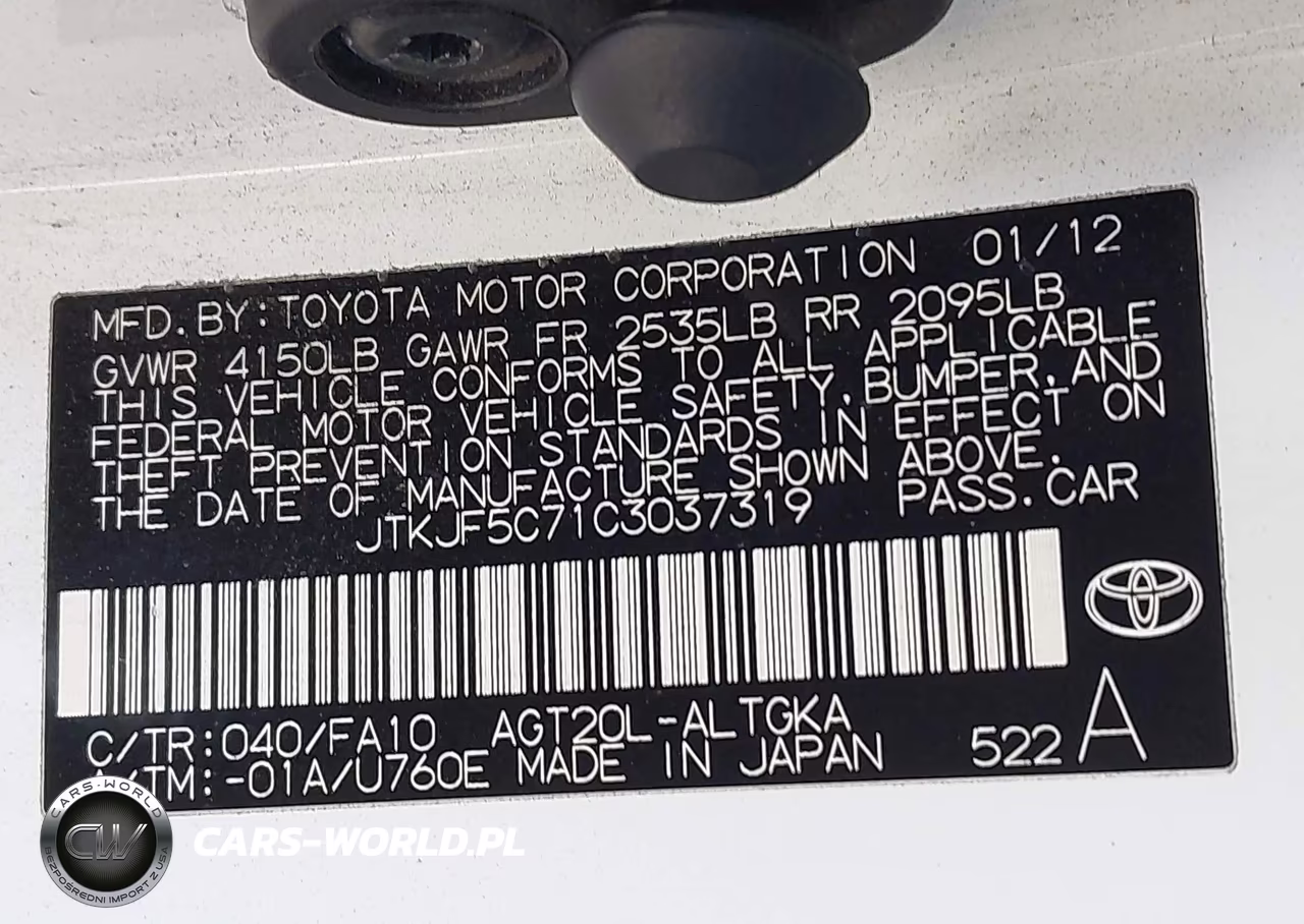 2012 Scion Tc VIN:JTKJF5C71C3037319 - 9