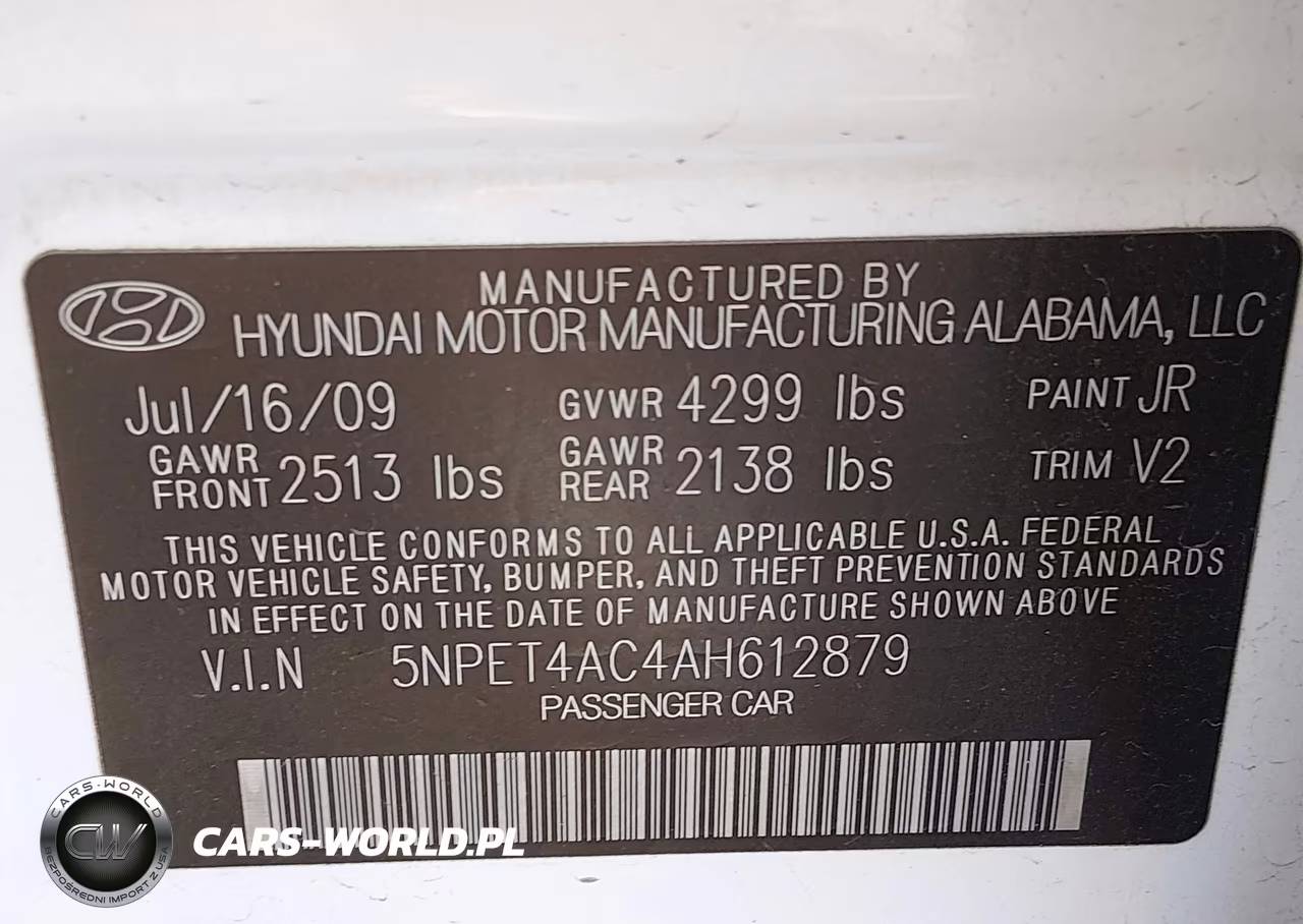 2010 Hyundai Sonata Gls VIN:5NPET4AC4AH612879 - 9