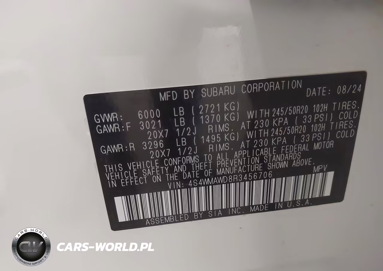2024 Subaru Ascent Touring 7-Passenger VIN:4S4WMAWD8R3456706 - 9