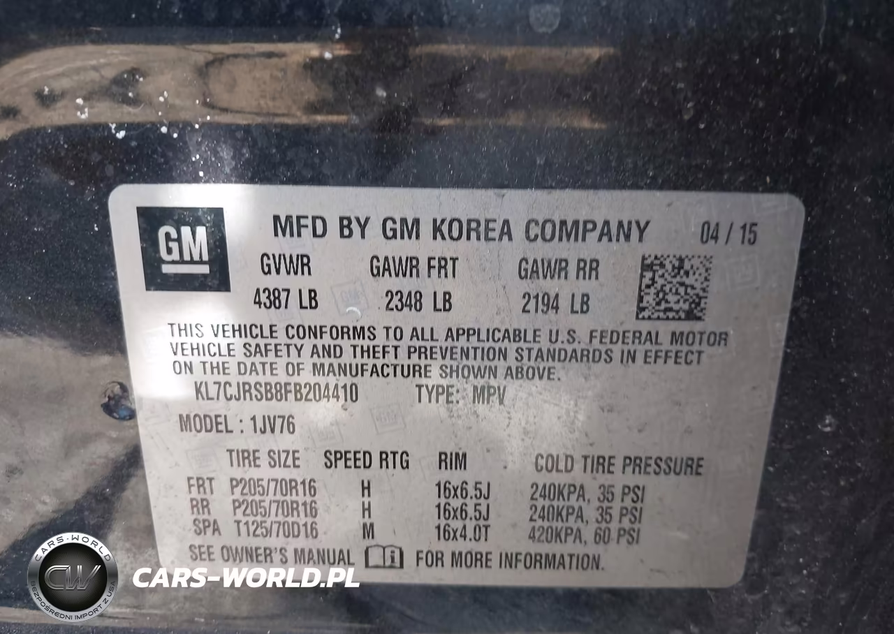 2015 Chevrolet Trax Lt VIN:KL7CJRSB8FB204410 - 9