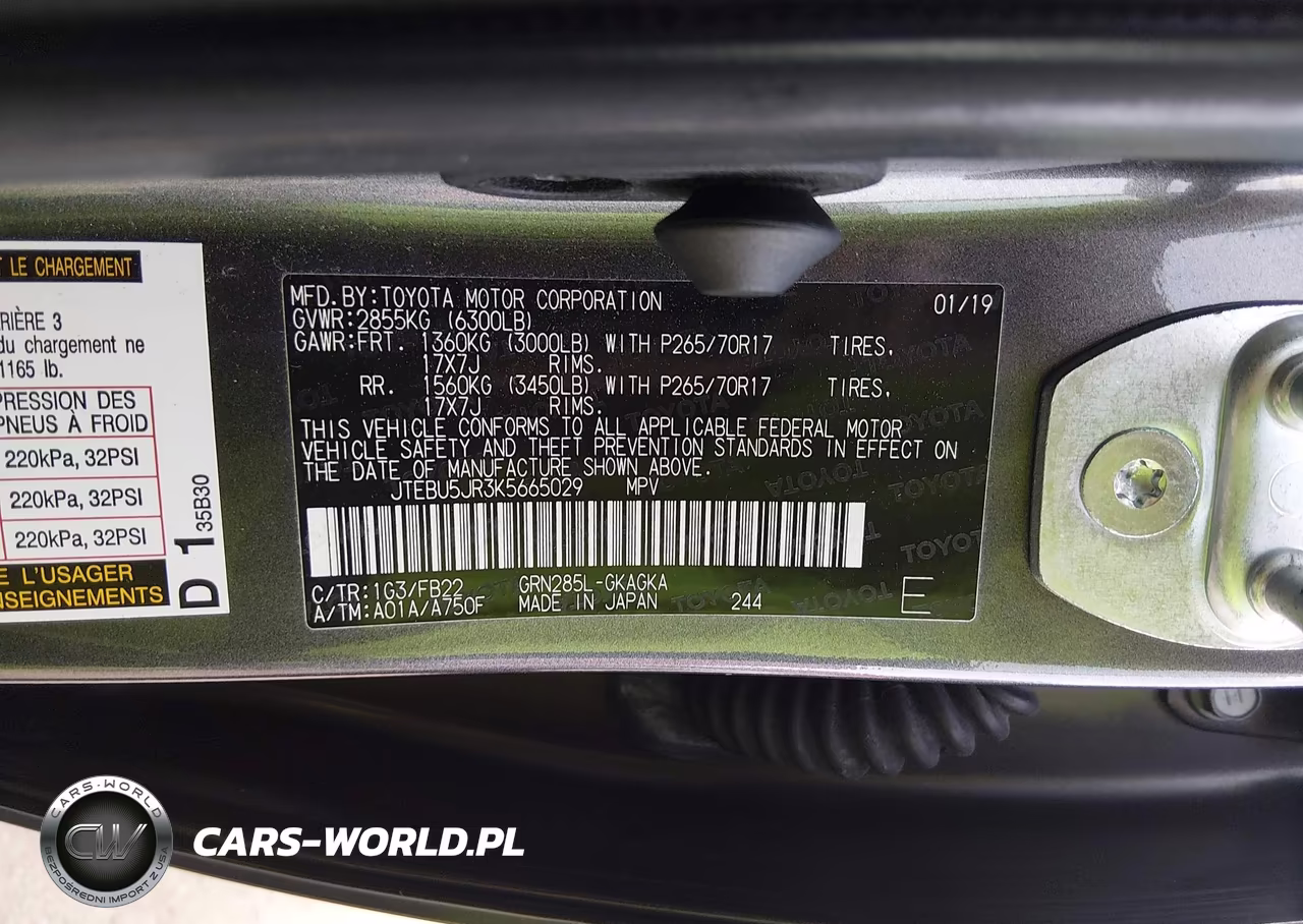 2019 Toyota 4Runner Sr5 VIN:JTEBU5JR3K5665029 - 9