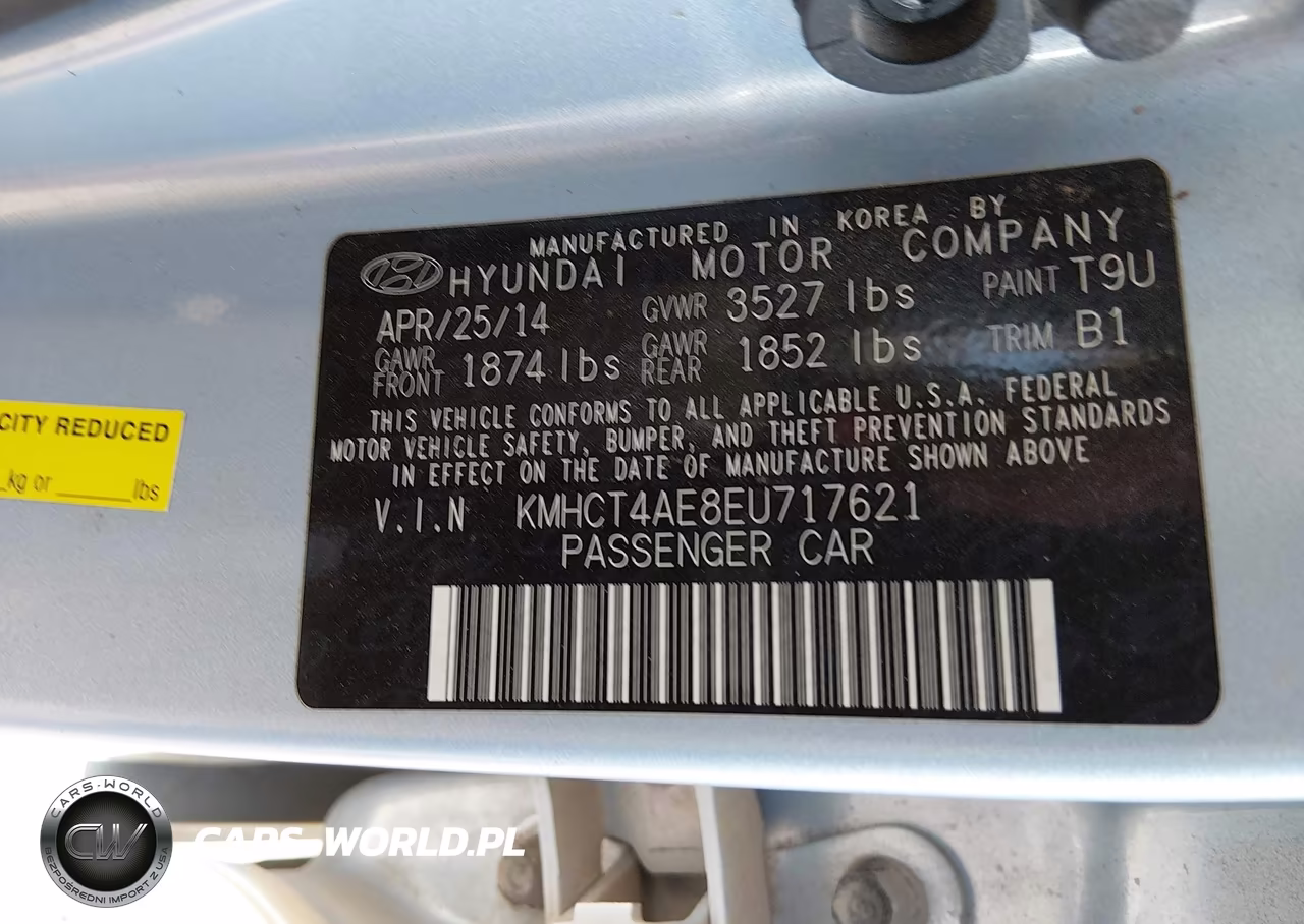 2014 Hyundai Accent Gls VIN:KMHCT4AE8EU717621 - 8