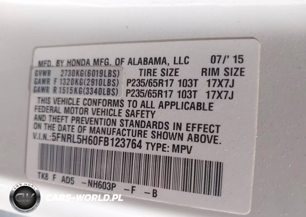 2015 Honda Odyssey Ex-L VIN:5FNRL5H60FB123764 - 9