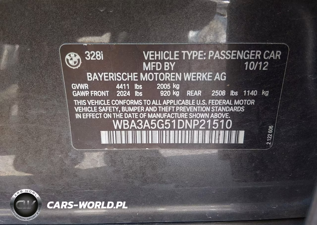 2013 BMW 328I VIN:WBA3A5G51DNP21510 - 9