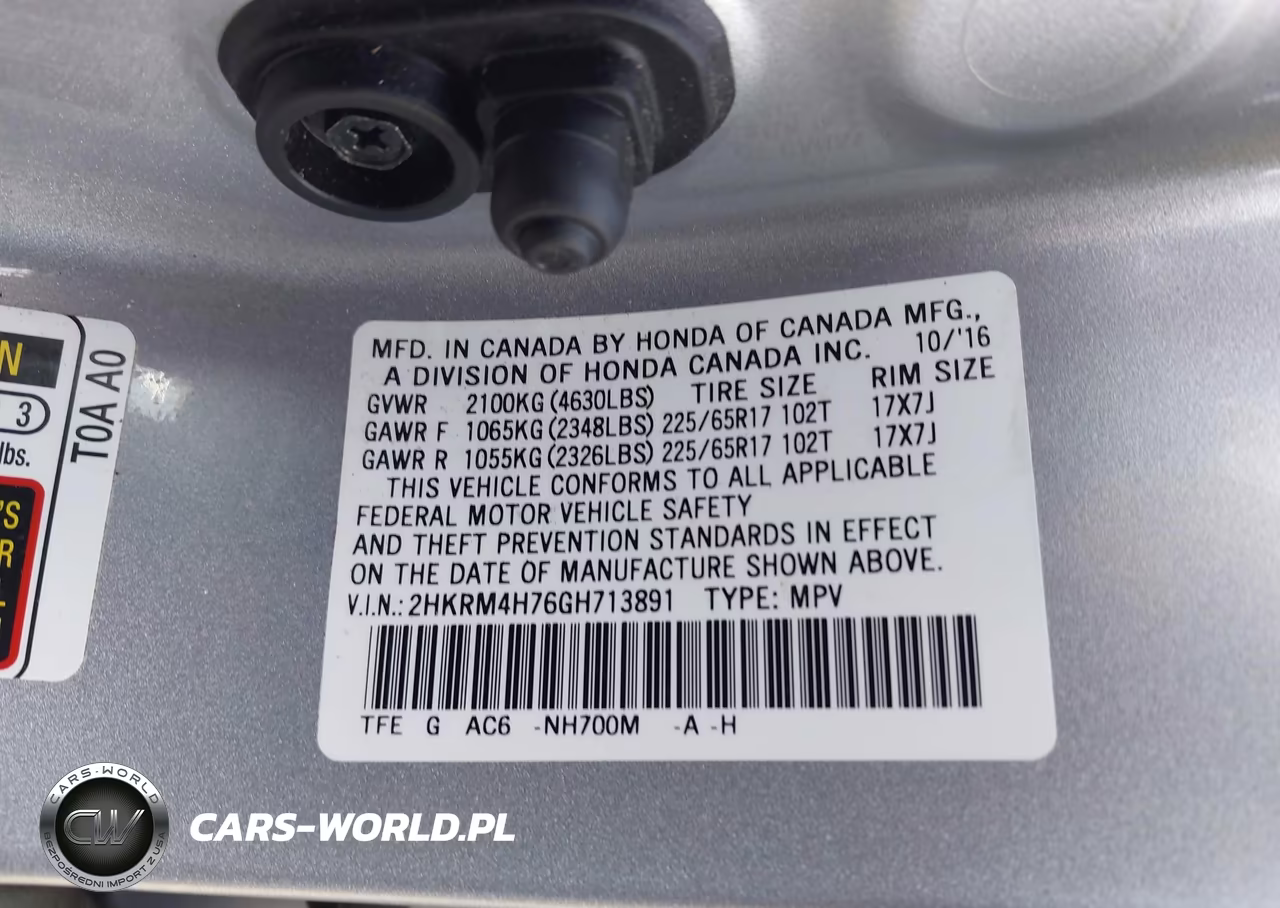 2016 Honda Cr-V Ex-L VIN:2HKRM4H76GH713891 - 9