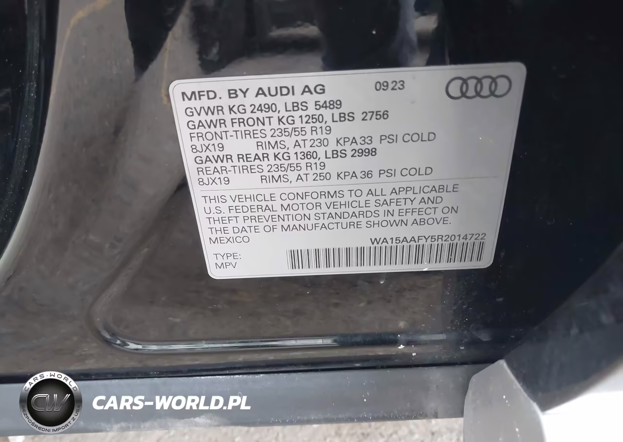2024 Audi Q5 Sportback Premium Plus 45 Tfsi S Line Quattro S Tronic VIN:WA15AAFY5R2014722 - 9
